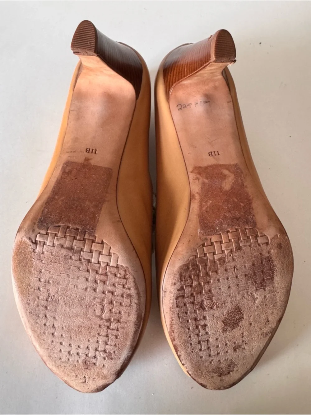 Cole Haan Tan Leather Peep-Toe Pumps - Picture 4 of 6